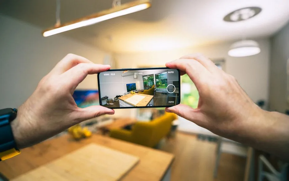 Photographie d’une pièce prise au téléphone pour préparer une séance de conseil